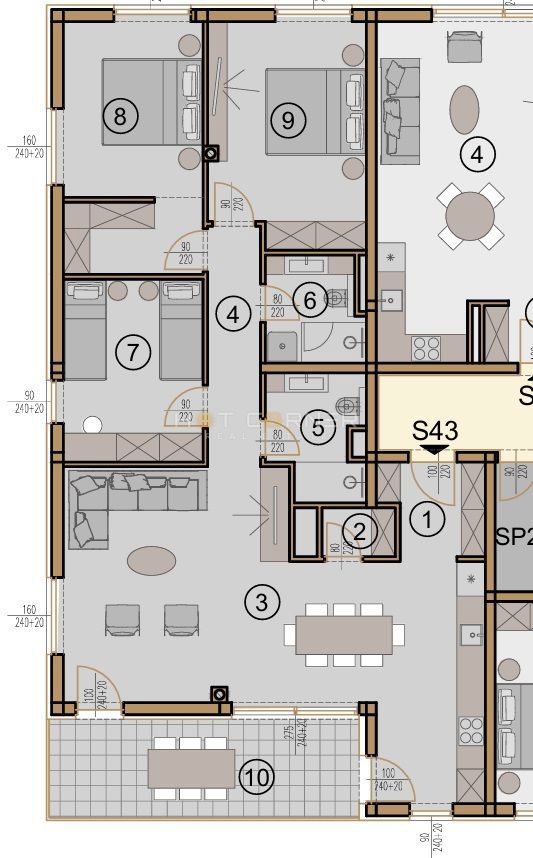 Pula, Monvidal, elitna nova stavba, dvigalo, penthouse, 3. nadstropje, tri strani sveta