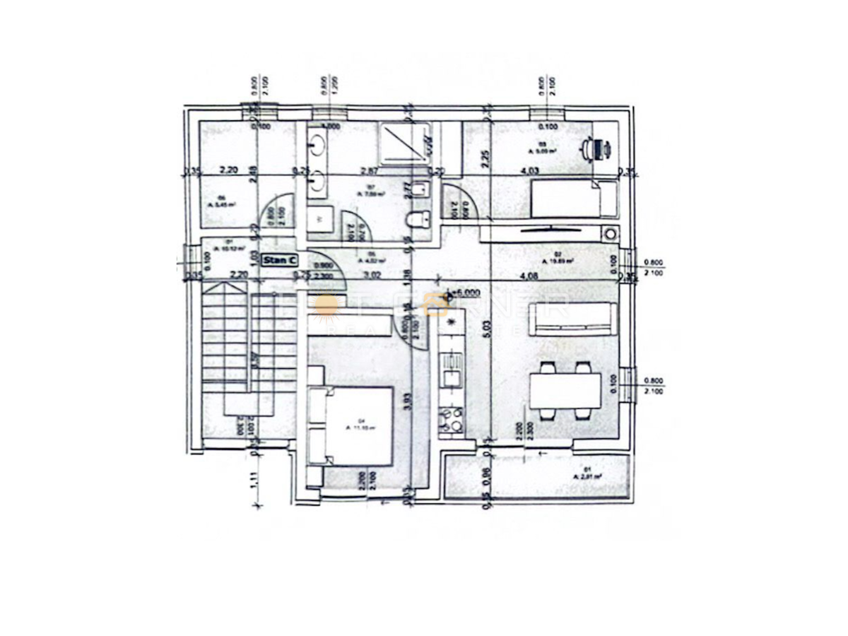 Stanovanje Valdebek, Pula, 57m2