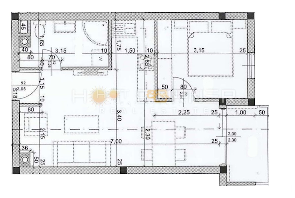 Stanovanje Monvidal, Pula, 53,60m2