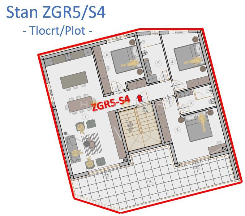 Moderen penthouse, 3 spalnice, ogromna terasa, blizu morja!
