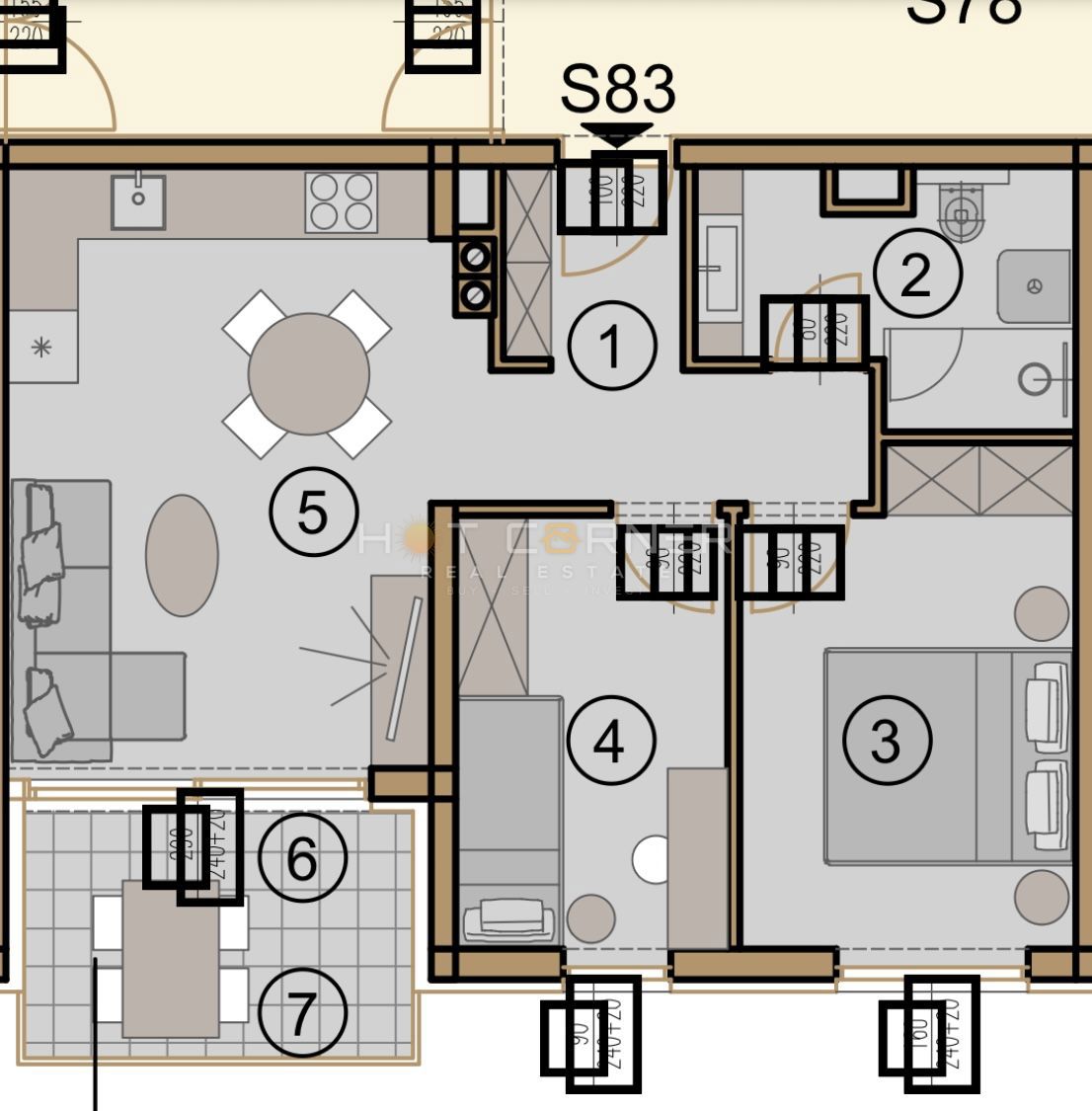 Stanovanje Monvidal, Pula, 63,14m2