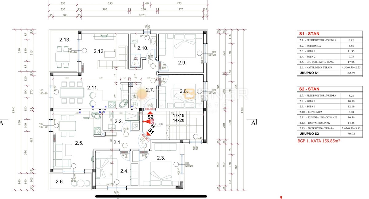 Stanovanje Valdebek, Pula, 70,92m2