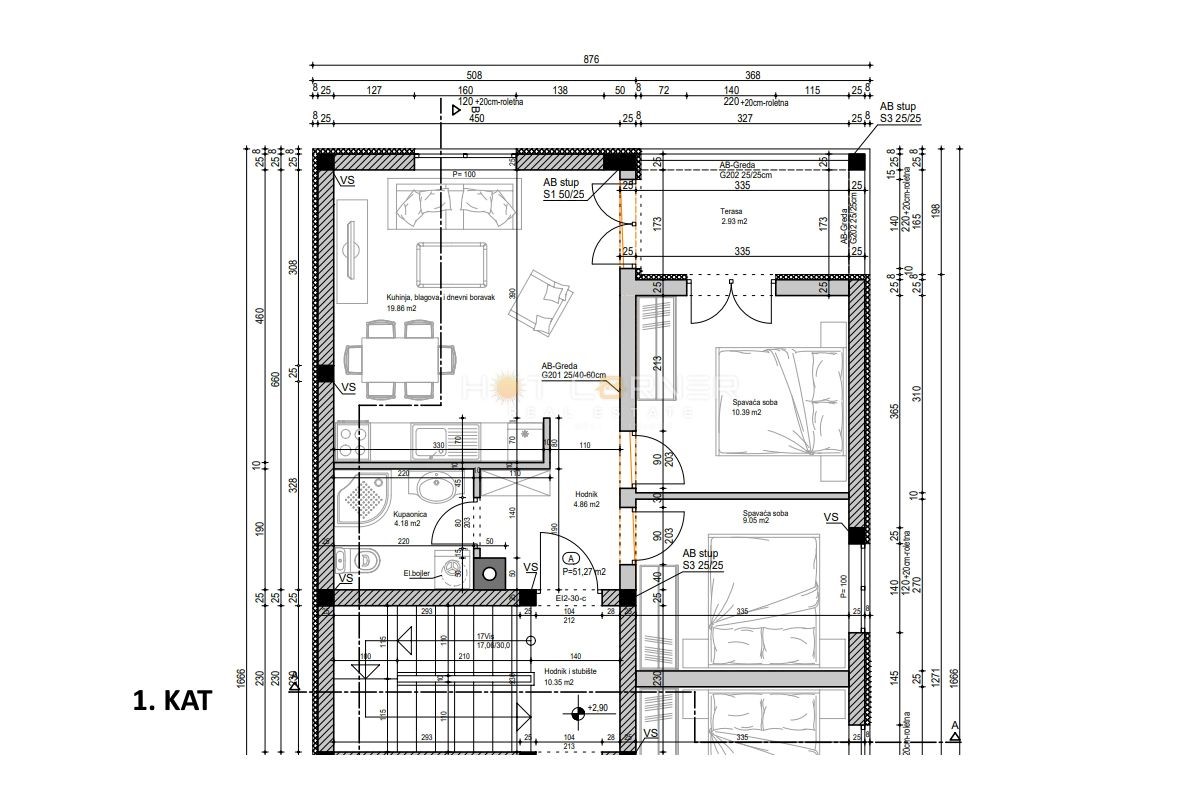 Stanovanje Monvidal, Pula, 115m2