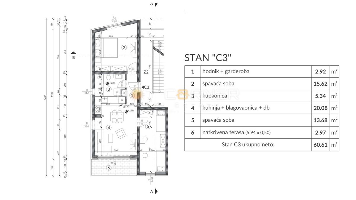 Stanovanje Peroj, Vodnjan, 60m2