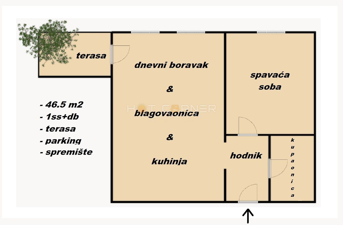 Stanovanje Štinjan, Pula, 46,50m2