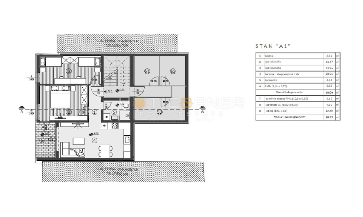 Stanovanje Banjole, Medulin, 80m2