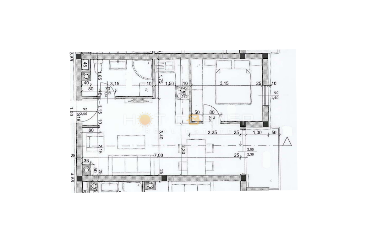 Stanovanje Kaštanjer, Pula, 59m2