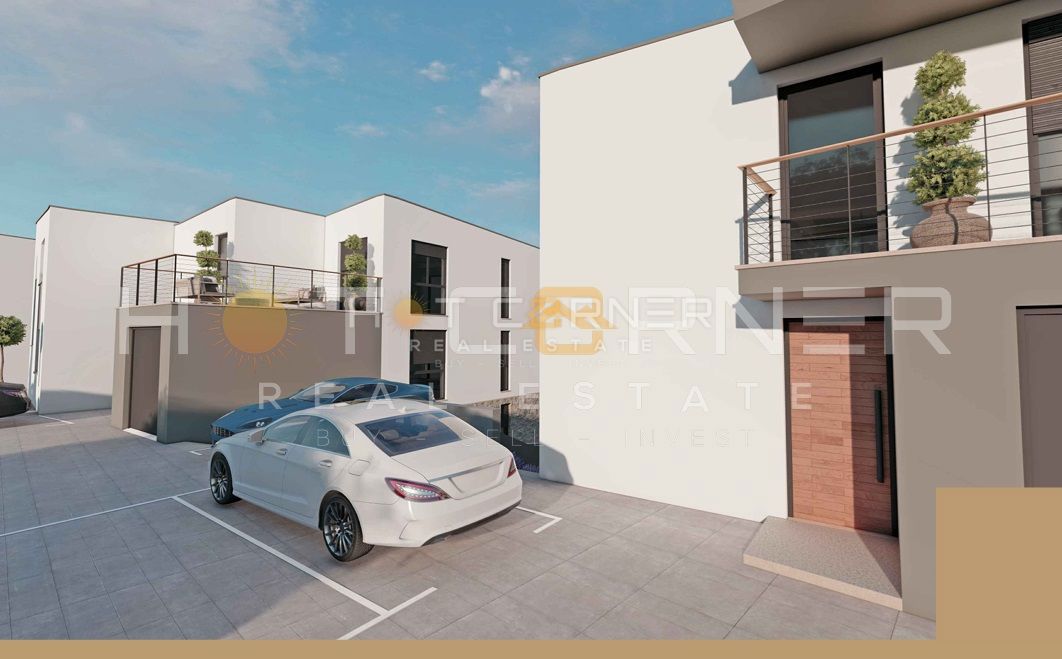 Medulin, 650 m od plaže, novo, pritlično stanovanje, 2SS z 175 m² vrta