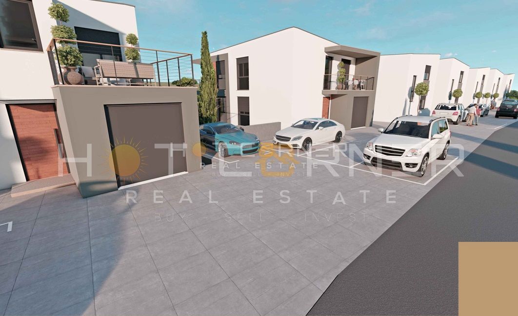 Medulin, 650 m od plaže, novo, pritlično stanovanje, 2SS z 175 m² vrta