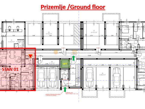 Monvidal, odlična lokacija, pritlično stanovanje, 2 spalnici, vrt 50 m²