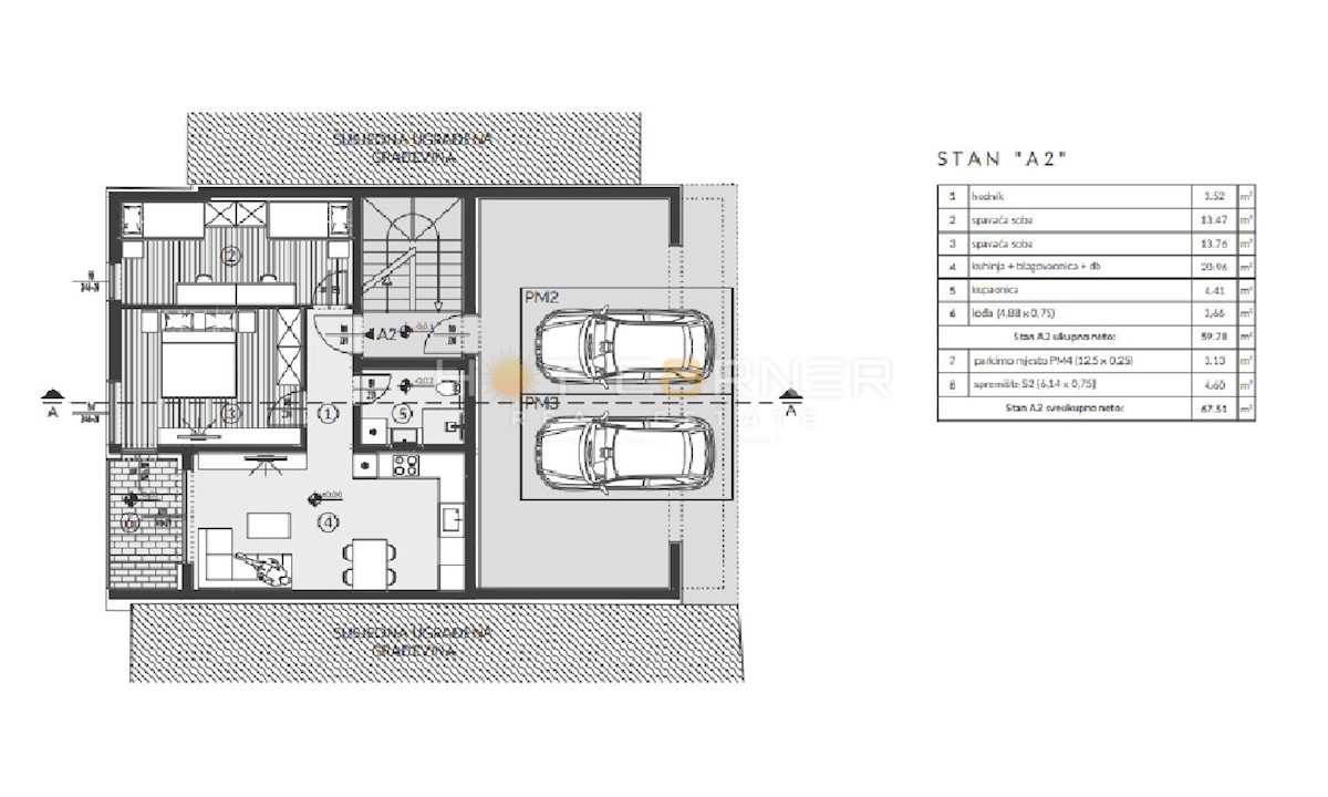 Stanovanje Banjole, Medulin, 67,50m2