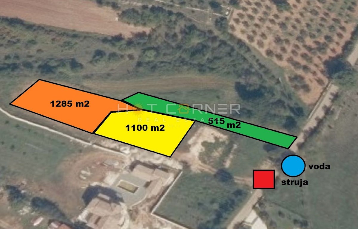 Gradbeno zemljišče Krnica, Marčana, 1.285m2