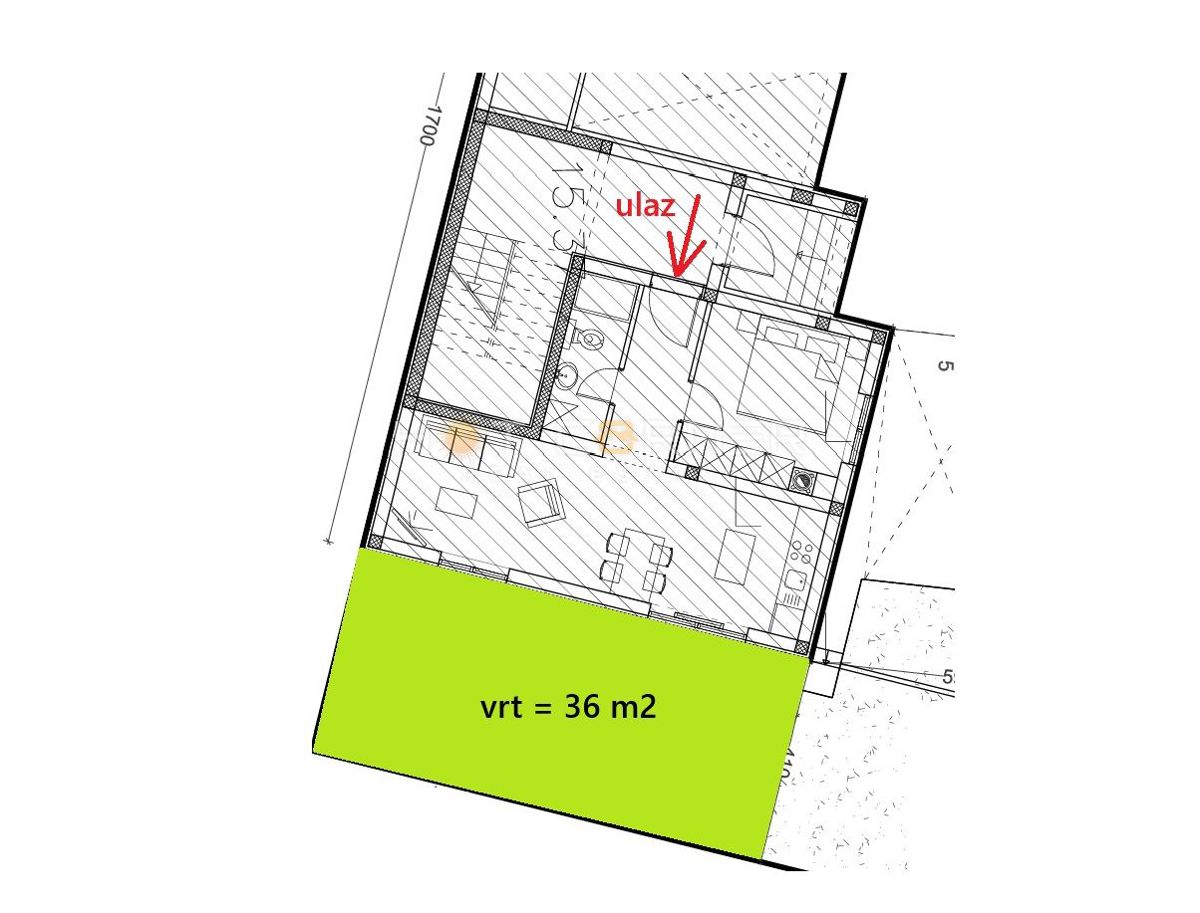 Stanovanje Valdebek, Pula, 47m2
