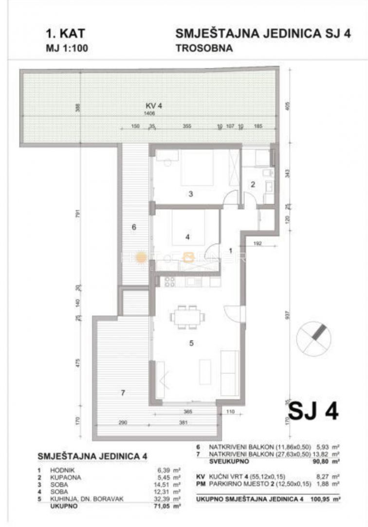 Stanovanje Premantura, Medulin, 100,95m2