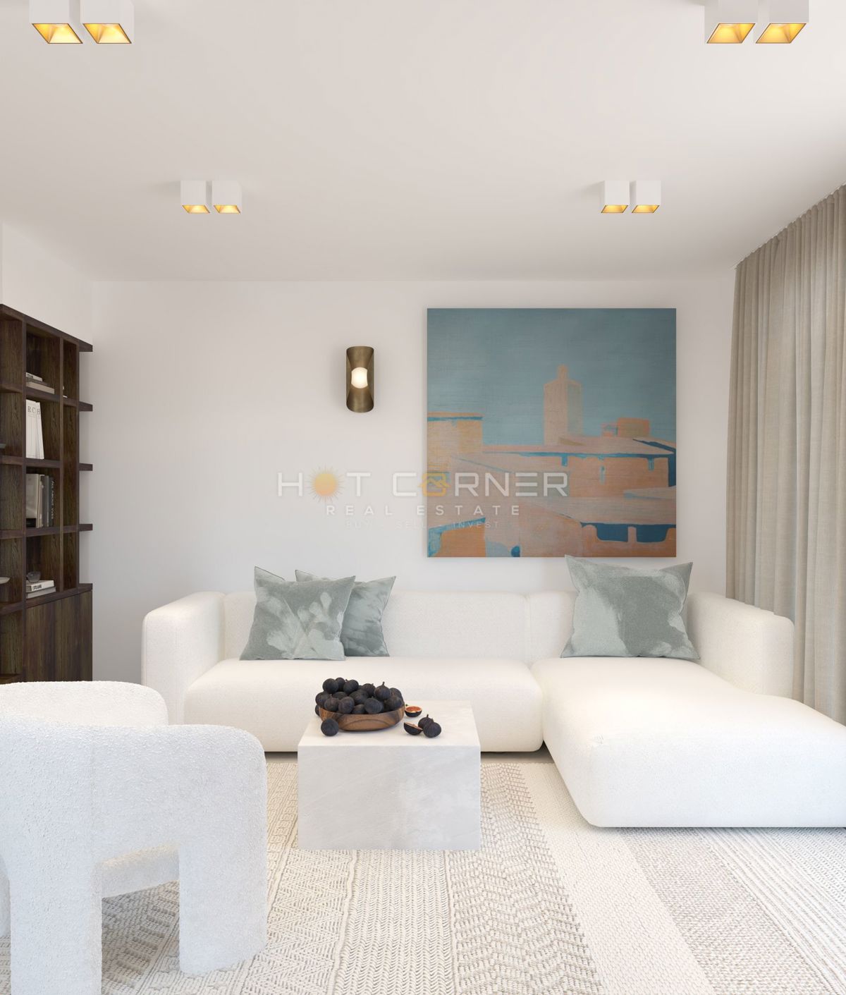 Eleganten trisobni stan v treh etažah z vrtom in pogledom na morje