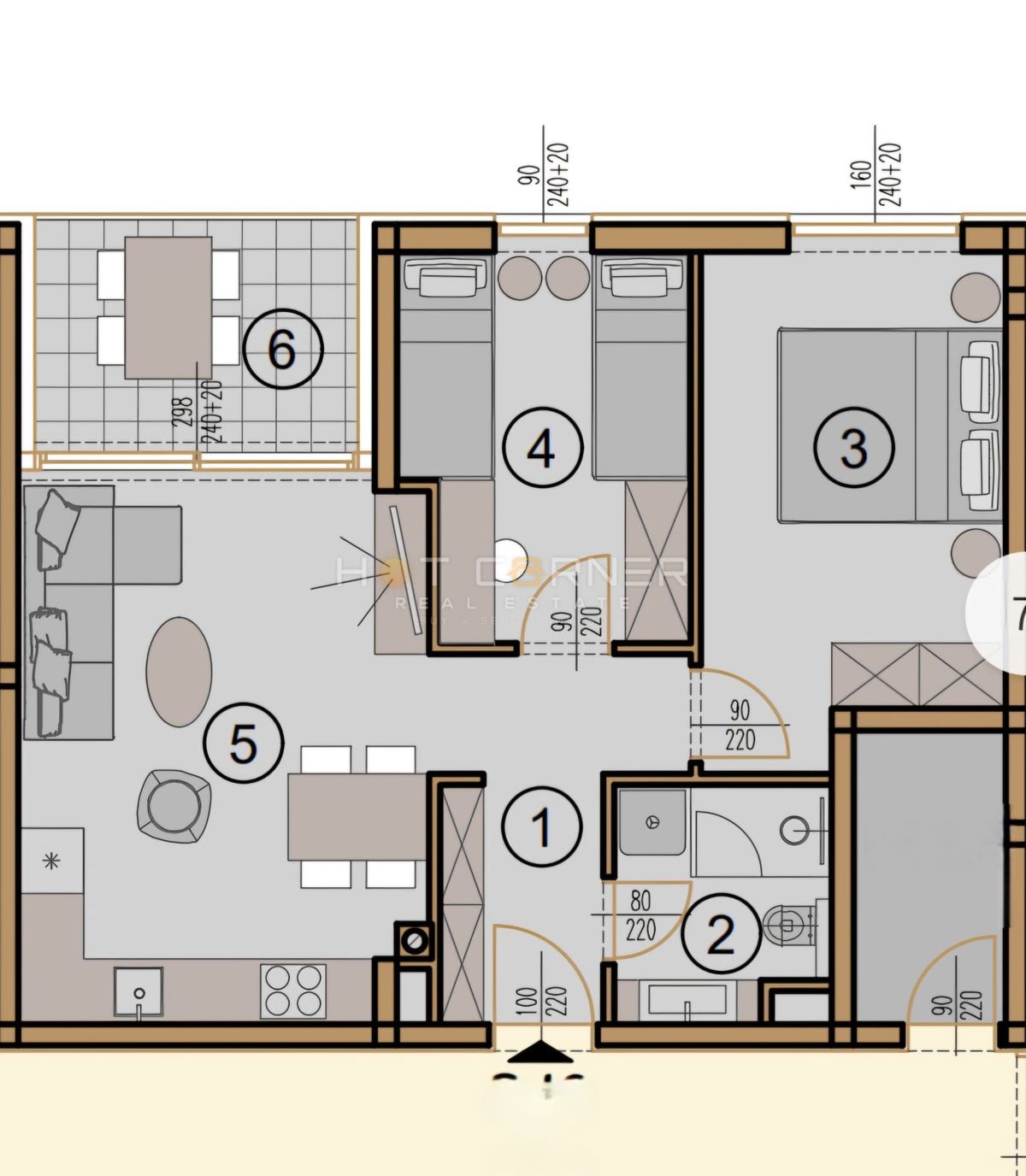 Dvosobno stanovanje v novogradnji z ložo in parkirnim mestom – Monvidal, Pulj