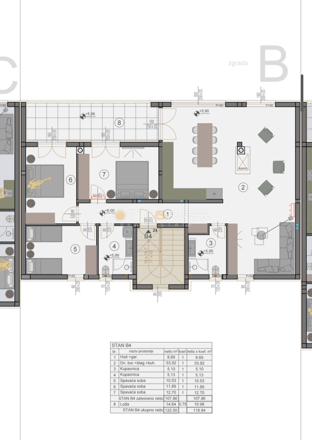 Novo stanovanje v Štinjanu – razgled na Brione, 122 m² elegance