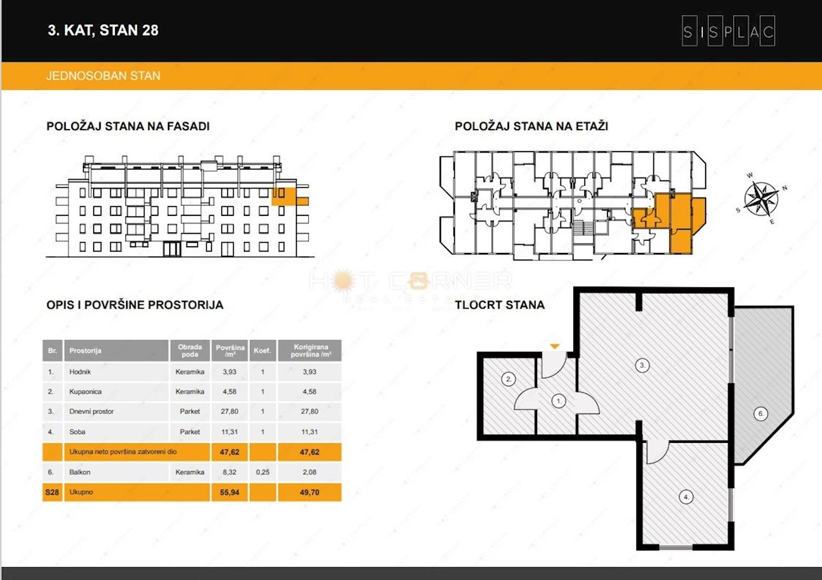 Stanovanje Sv. Polikarp / Sisplac, Pula, 49,70m2