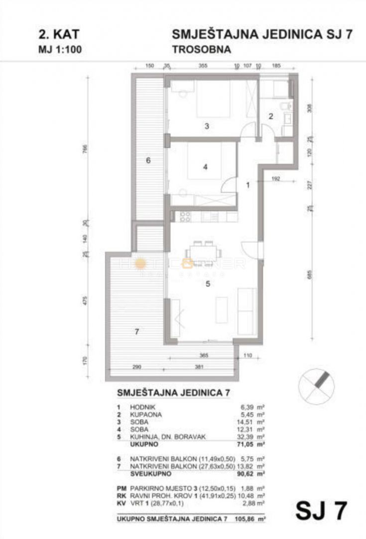 Stanovanje Premantura, Medulin, 105,86m2