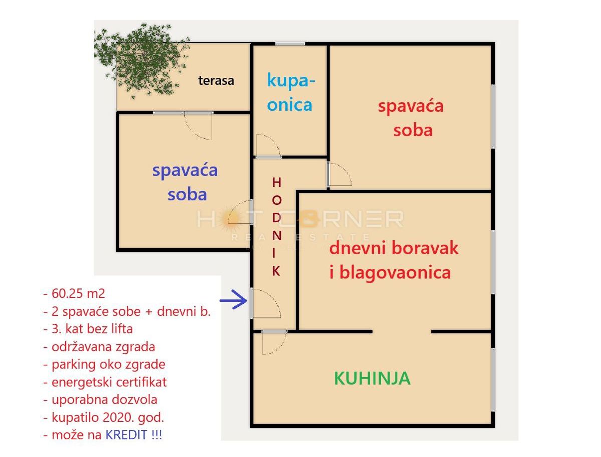 Stanovanje Veruda, Pula, 61m2