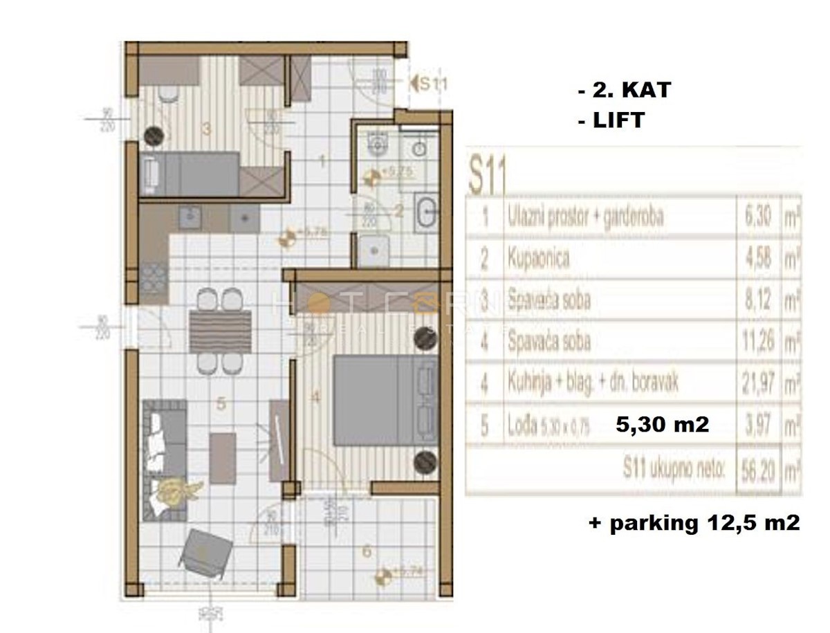 Stanovanje Kaštanjer, Pula, 60m2