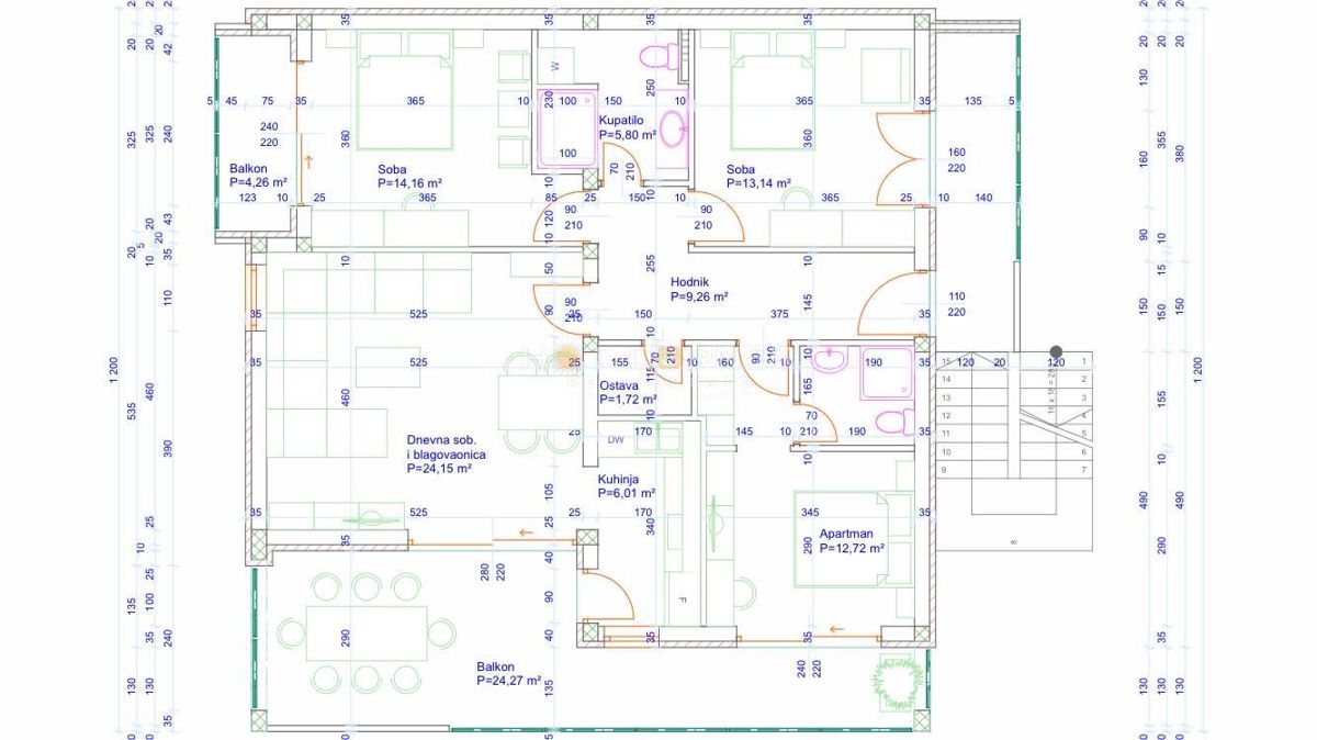 Stanovanje Medulin, 120m2