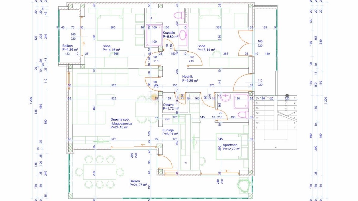 Stanovanje Medulin, 120m2