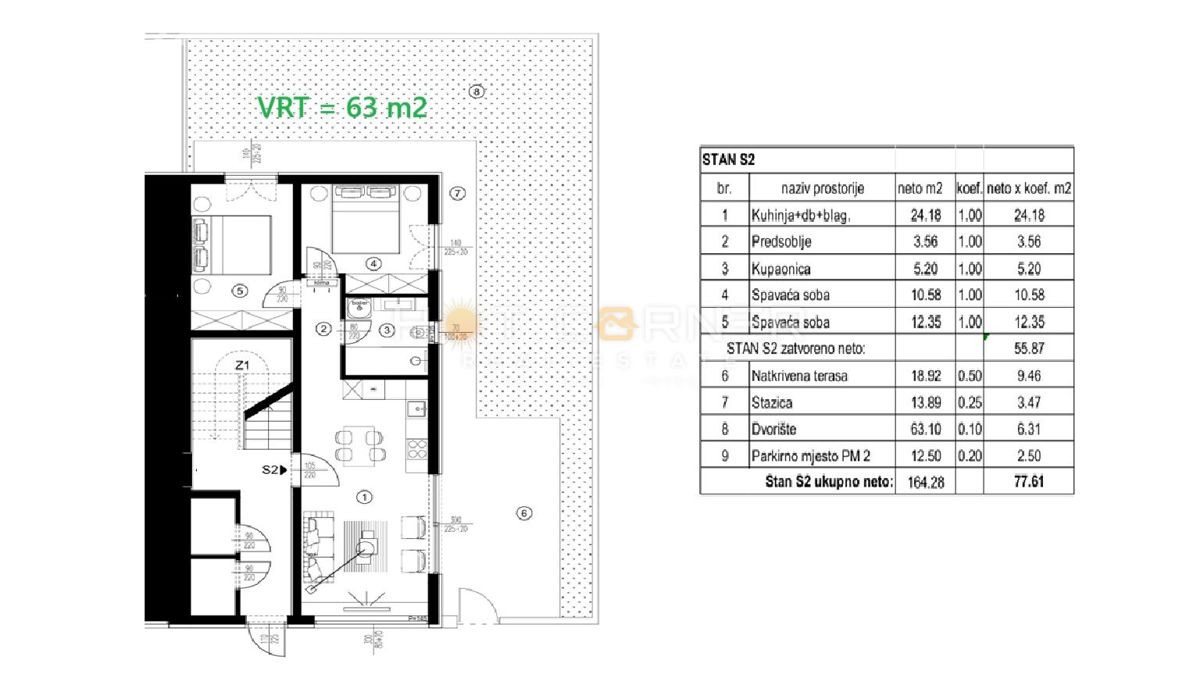 Stanovanje Banjole, Medulin, 70m2