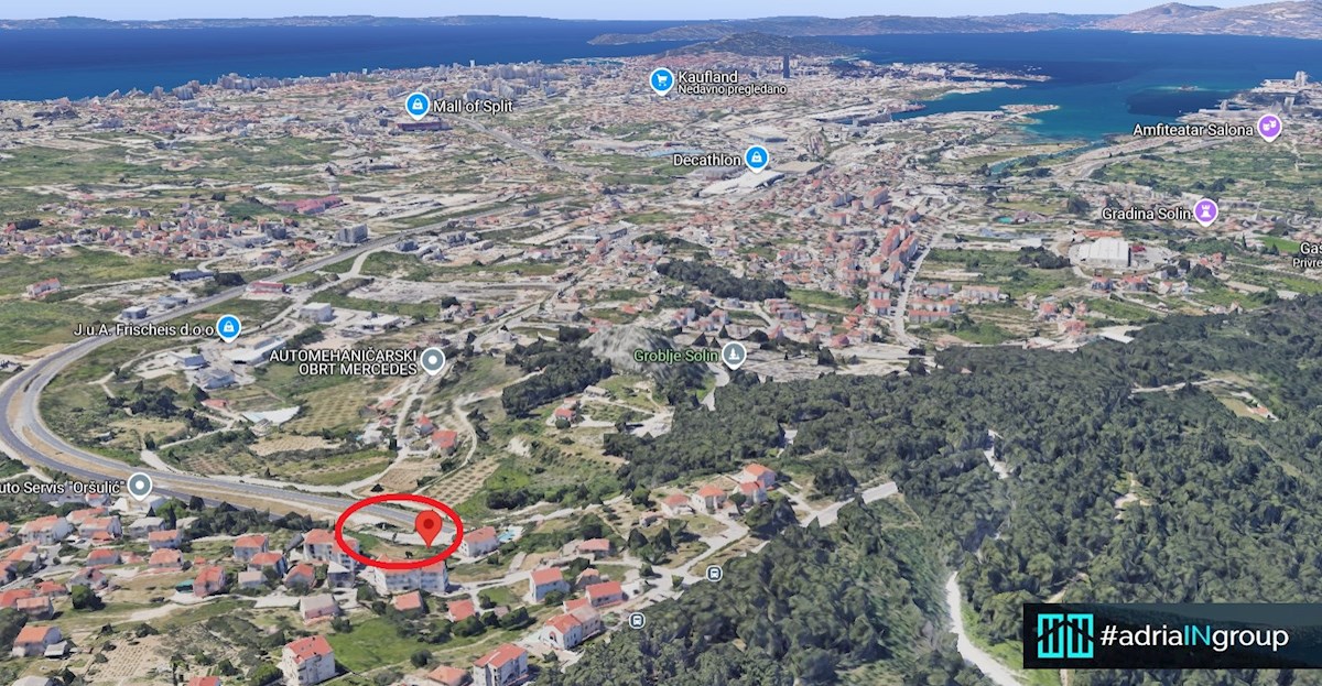 Zazidljivo zemljišče, Mravince (Solin - Split), PANORAMSKI RAZGLED // 804m2 - video // preberi opis