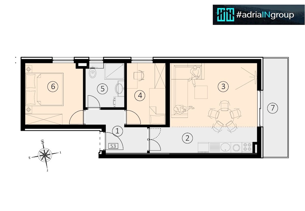 Strožanac, DVOSOBNO STANOVANJE 61.28 m2, novogradnja 2025 / VIDEO - preberi opis