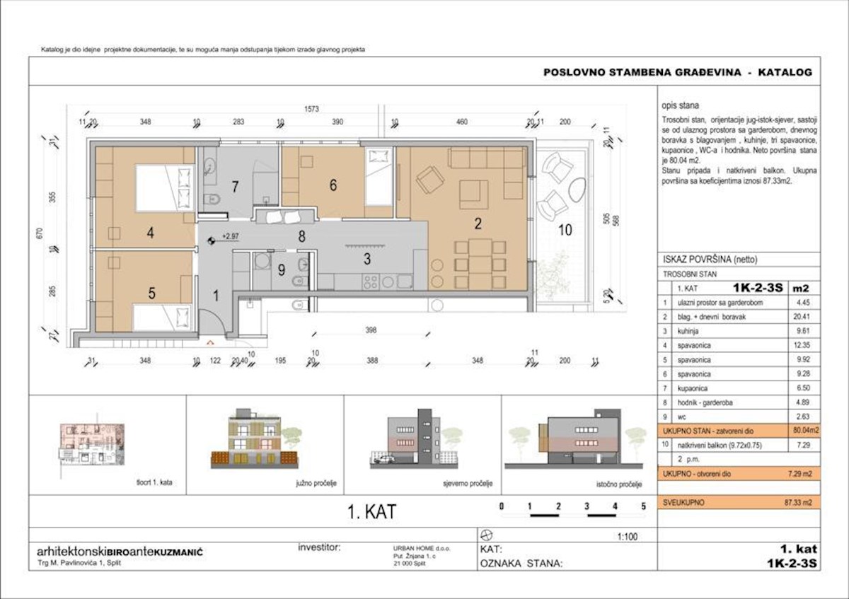 Podstrana | 3-sobno stanovanje 87 m², loža in parkirišče - novogradnja