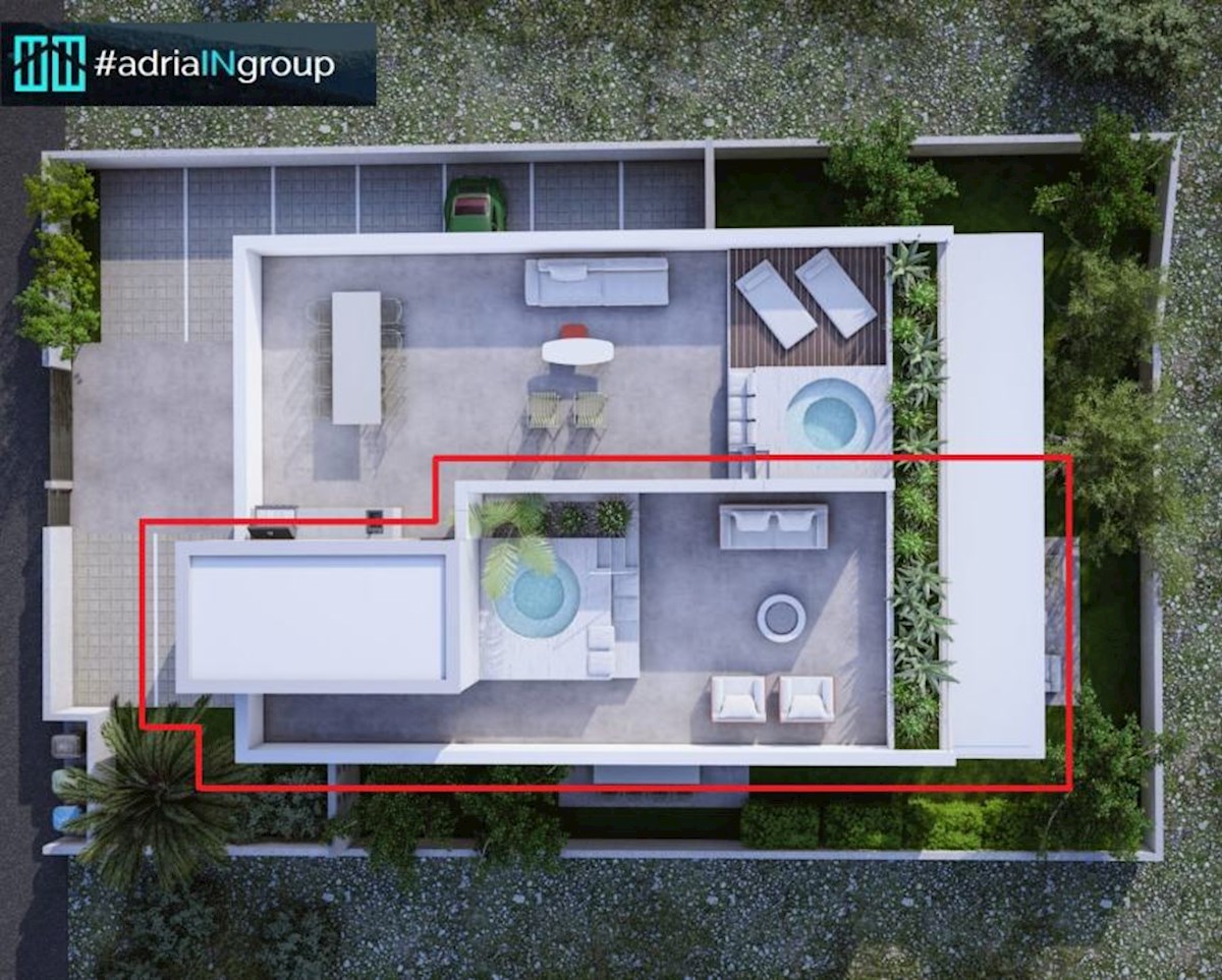 Podstrana | 2-sobno stanovanje 95,95 m² - strešna terasa, razgled, parkirišče