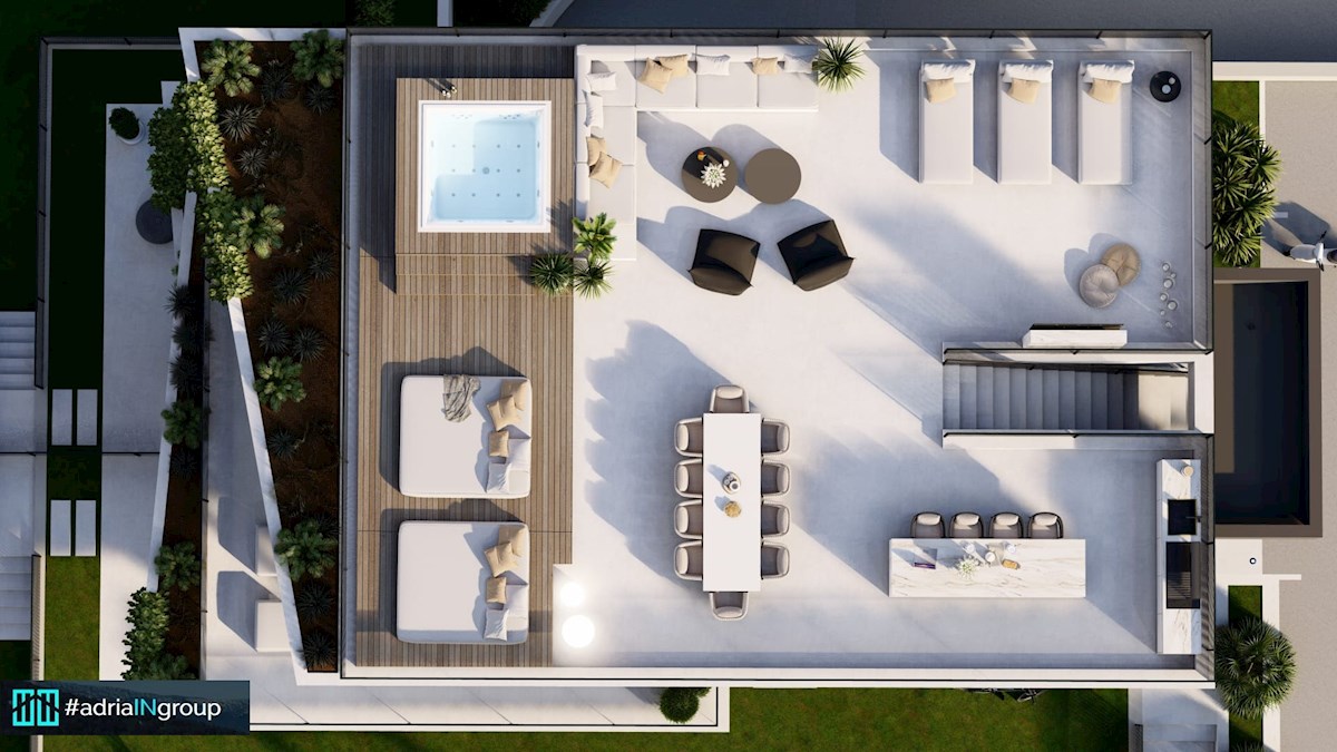 Trogir, LUKSUZNI PENTHOUSE (strešna terasa 120m2) POGLED // preberi opis