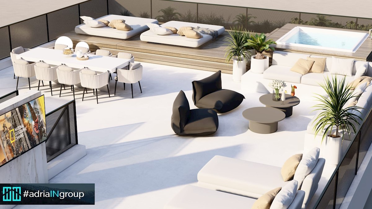 Trogir, LUKSUZNI PENTHOUSE (strešna terasa 120m2) POGLED // preberi opis
