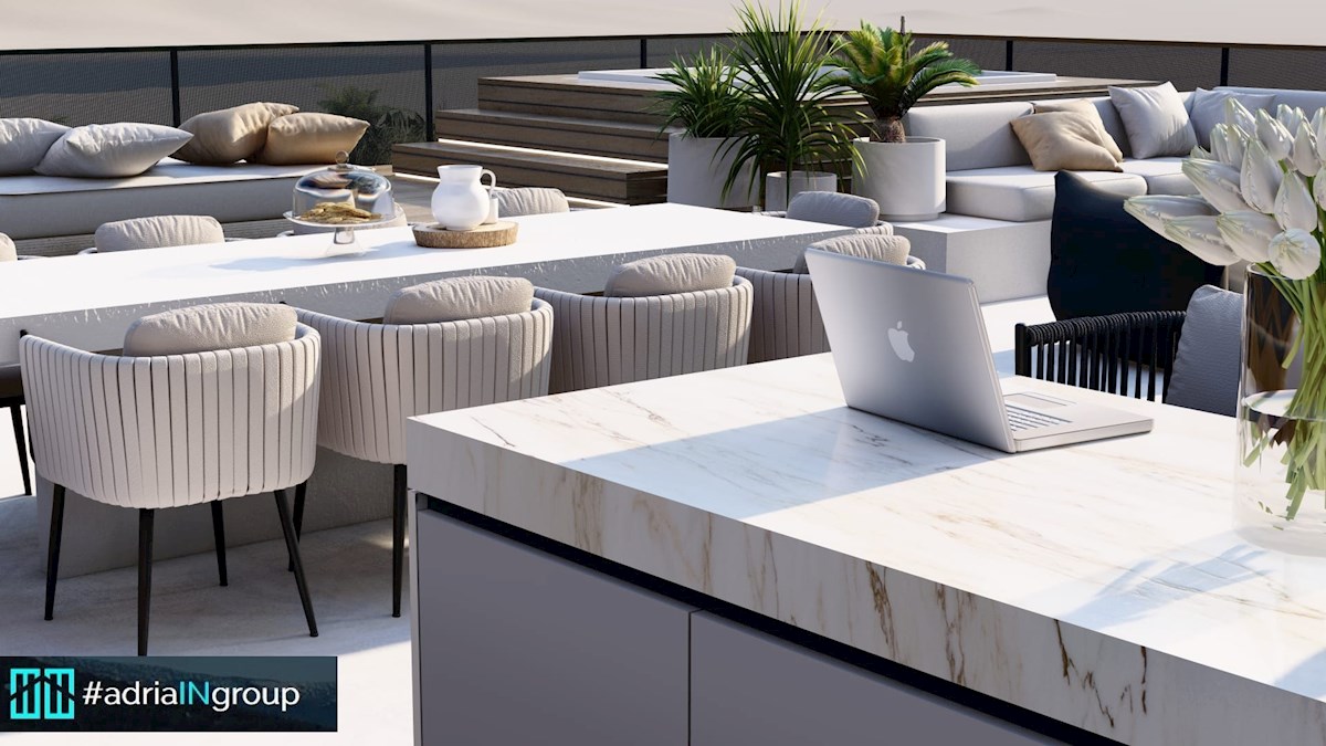 Trogir, LUKSUZNI PENTHOUSE (strešna terasa 120m2) POGLED // preberi opis
