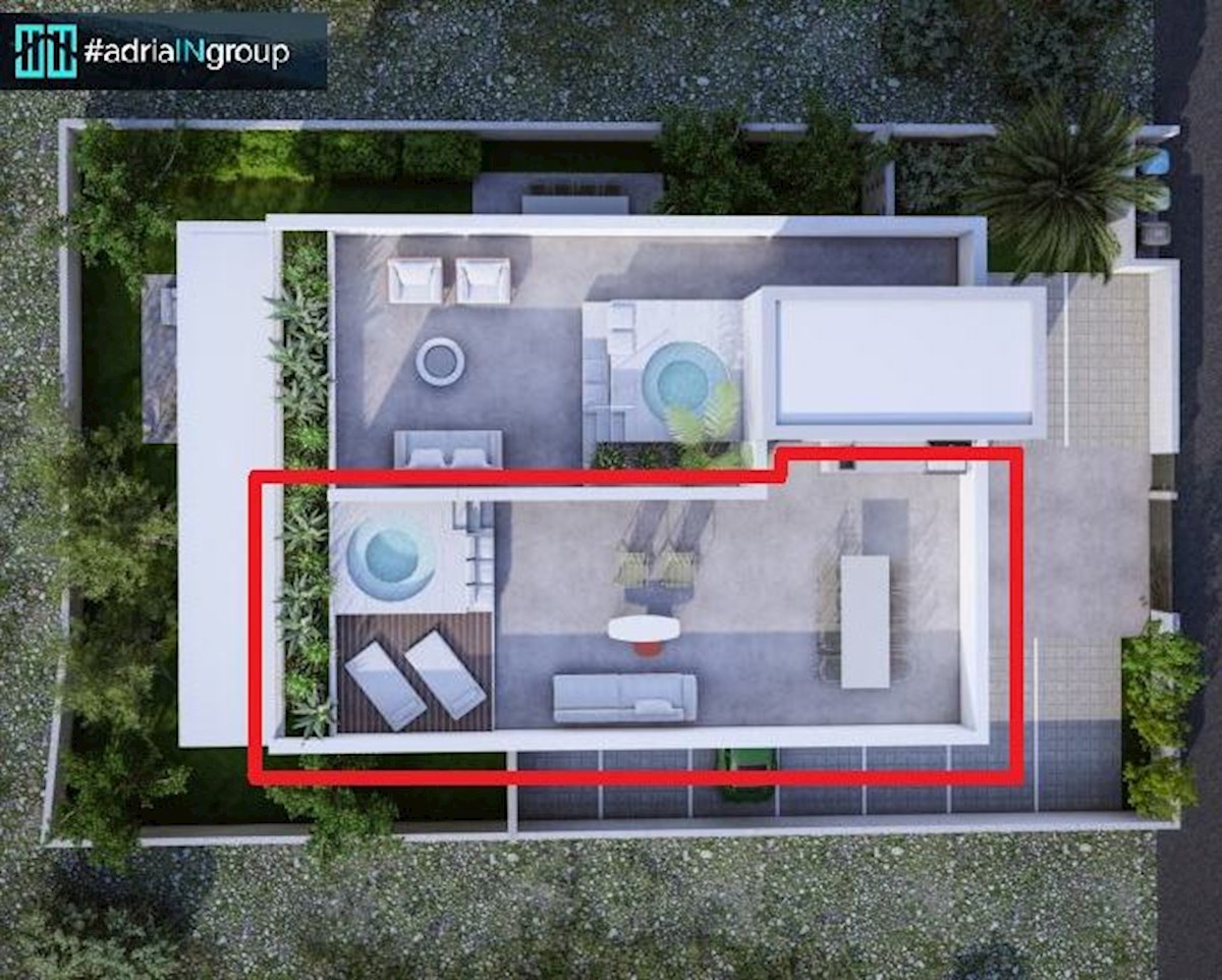Podstrana | 3-sobno stanovanje 120 m² - strešna terasa, razgled, parkirišče