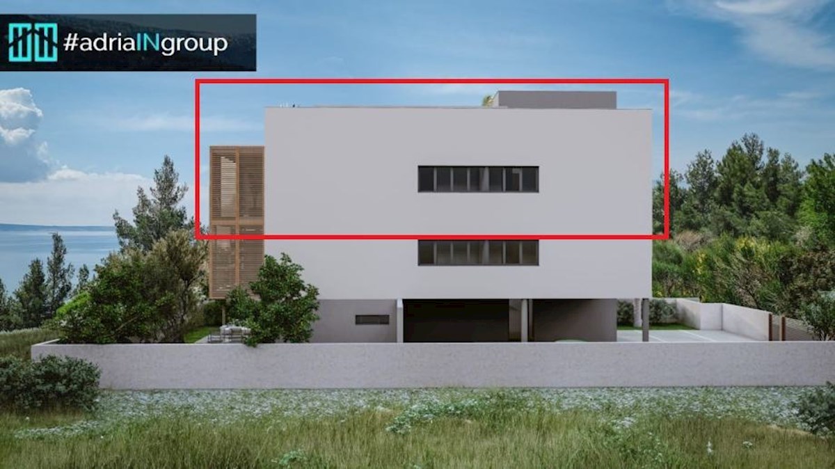 Podstrana | 3-sobno stanovanje 120 m² - strešna terasa, razgled, parkirišče
