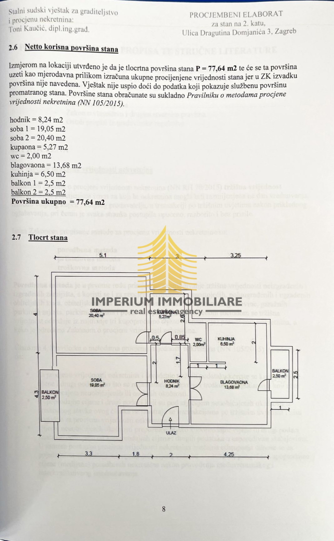 Stan, prodaja, Donji grad, 78 m2, dvosobno