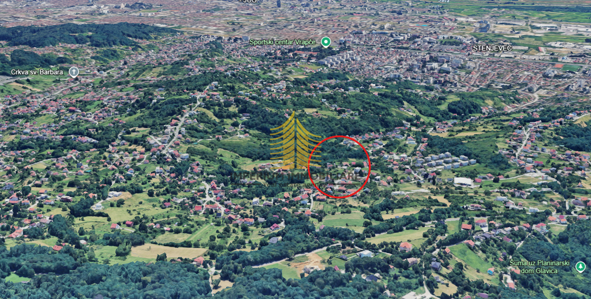 Zemljišče, prodaja, Podsused - Vrapče, Borčec, 1060 m2, gradbeno