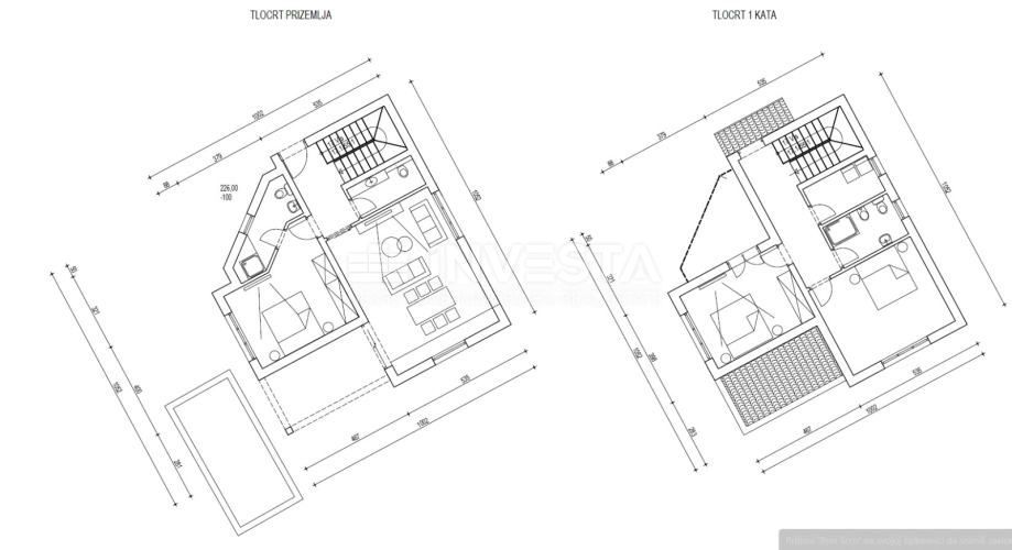 Vodnjan, zemljišče 305m² s projektom za gradnjo hiše 170m²