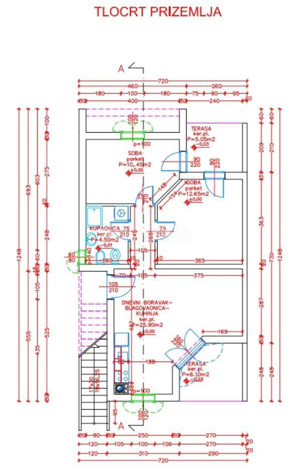 Medulin, apartma 70,40 m2 na vrhunski lokaciji, 2 spalnici, 200 m od morja