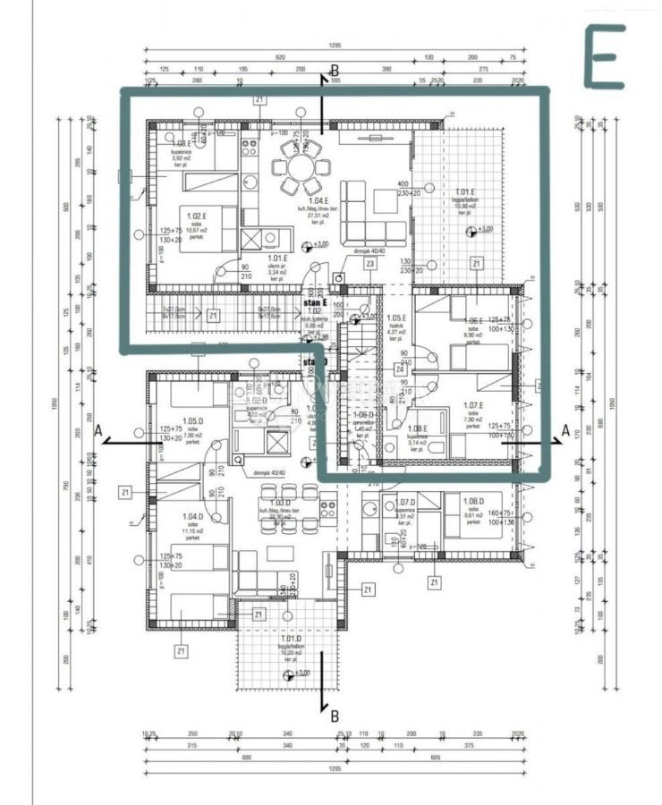 Poreč, stanovanje v prvem nadstropju novega objekta
