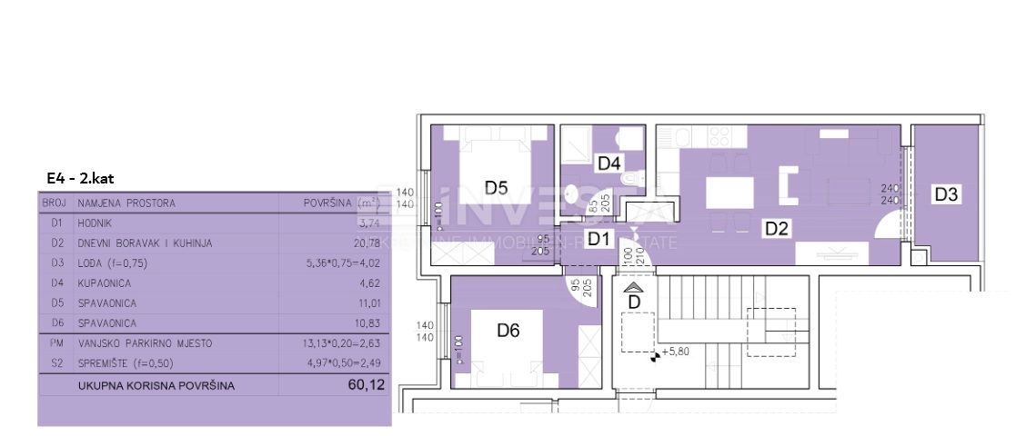 Šijana – sodobna stanovanja v gradnji, 2 spalnici in parkirišče