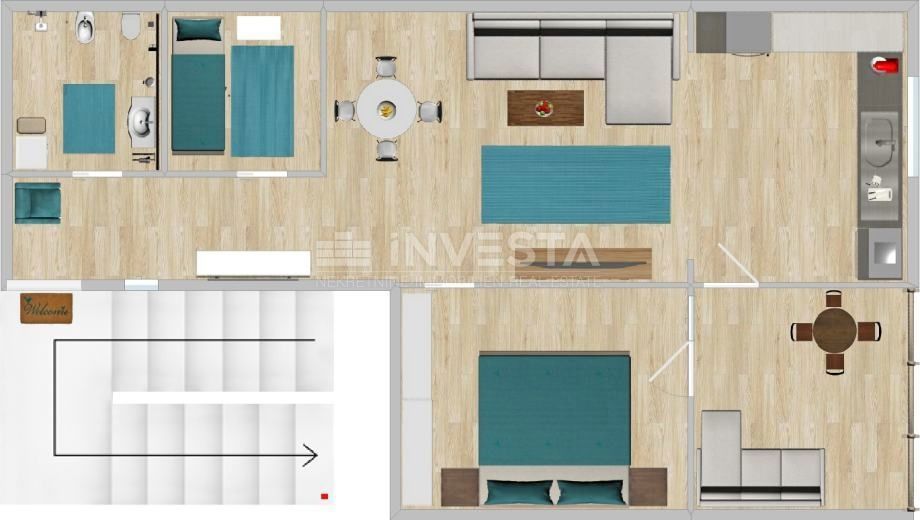 Veruda Porat, stanovanje 65 m2 s prostorno ložo na odlični lokaciji