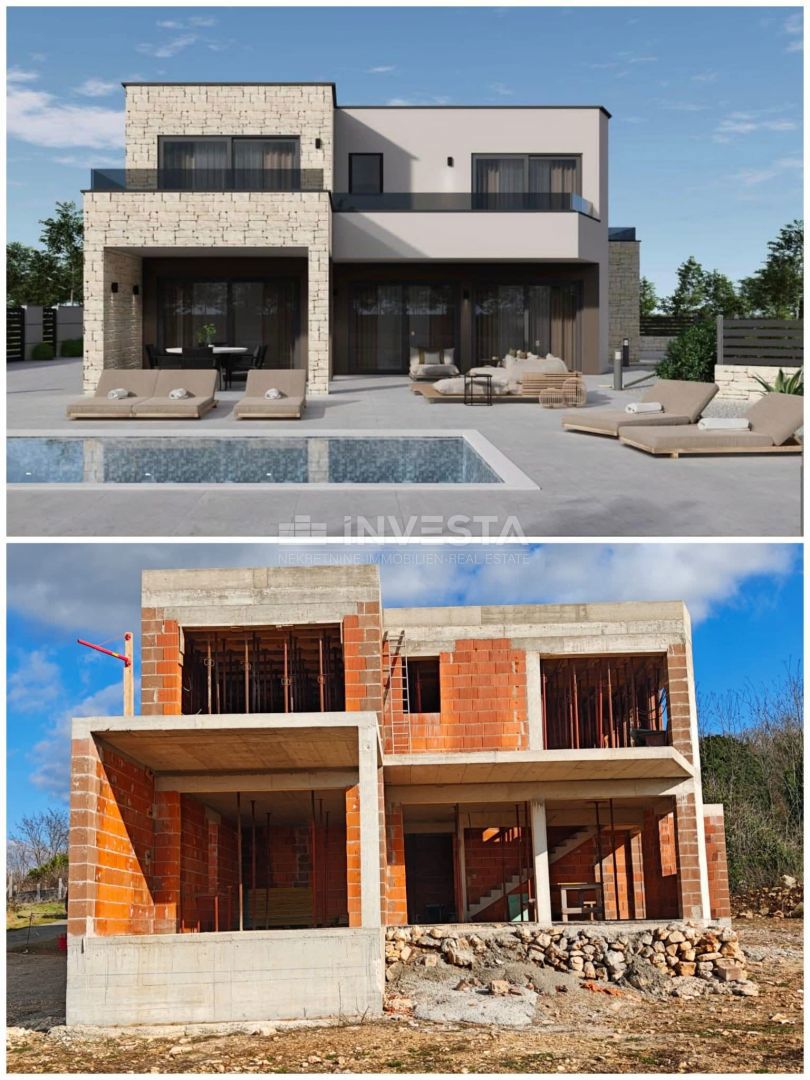 Vila s bazenom - pogled na morje