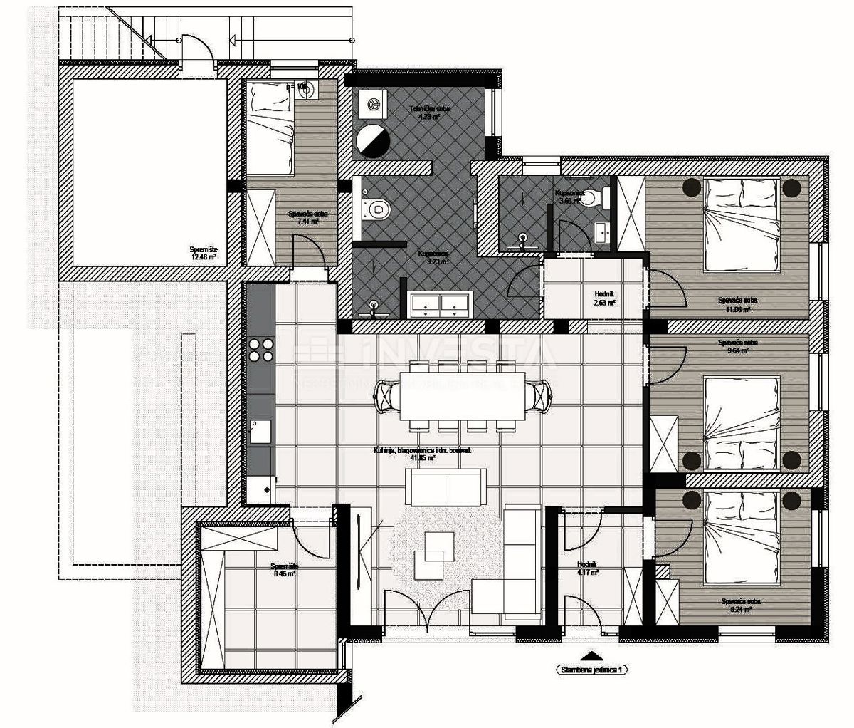 Premantura, luksuzno prostorno stanovanje 123m2 z vrtom in jacuzzijem