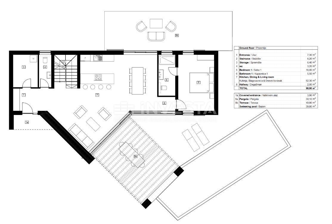 Okolica Vrsarja, urbana vila z bazenom, 4 spalnice, novogradnja