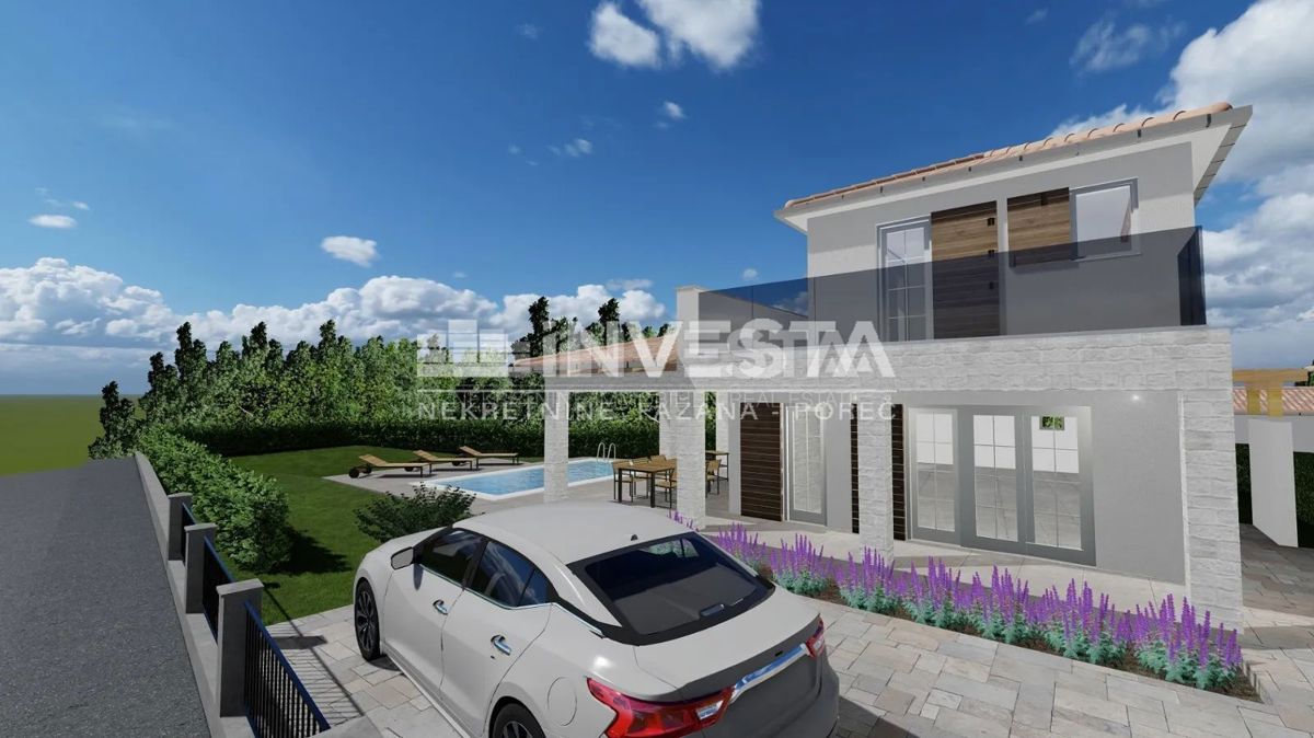 Svetvinčenat, Juršići, moderno zasnovana vila z bazenom