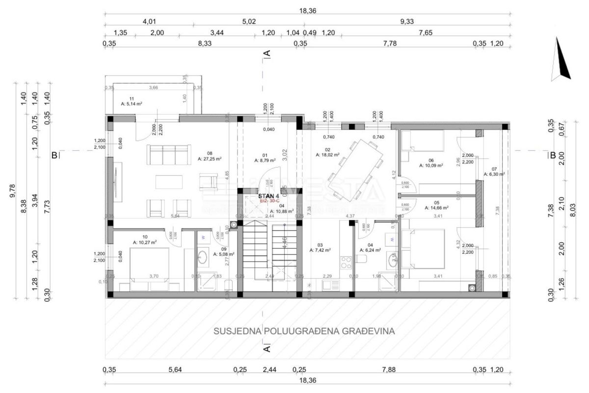 Pula, Veli Vrh, prostoren penthouse v novogradnji