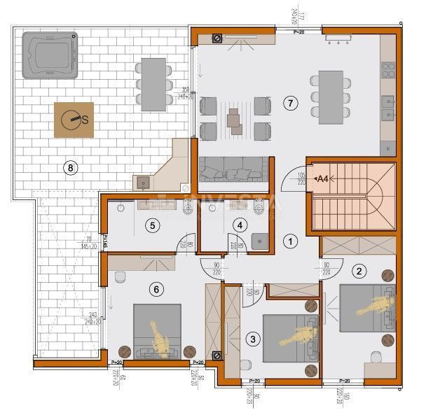 Pula Šijana, penthouse, 2. nadstropje, nova gradnja, 2 garaži